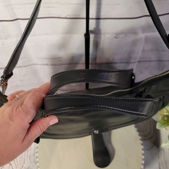 Cole Haan Soft Black Genuine Leather Shoulder/Satchel Bag - Picture 8 of 10